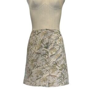 Ann Taylor Vintage Y2K Mini Skirt Botanical Dragonfly 100% Cotton M